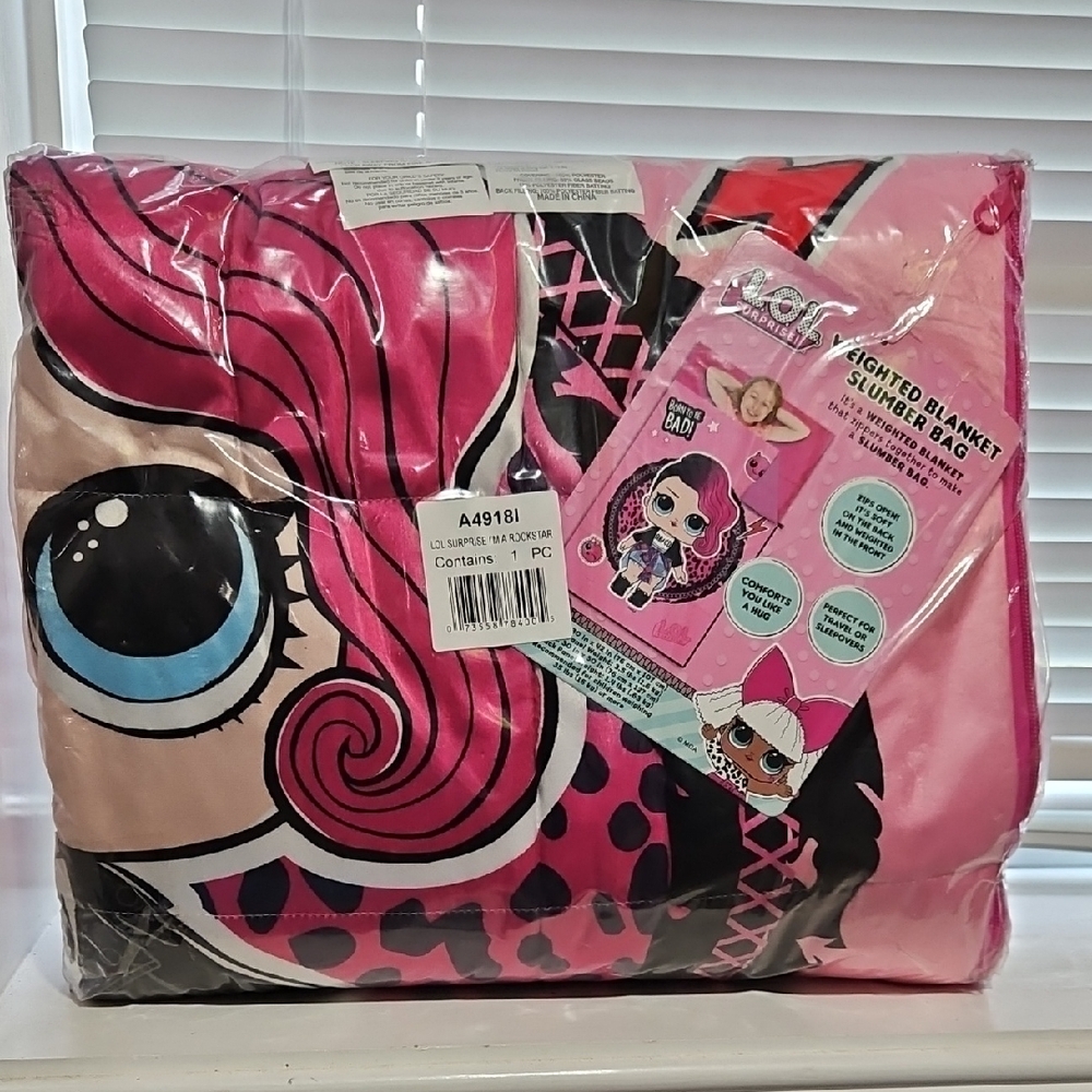 LOL Surprise! Convertible Weighted Blanket/Sleeping Bag- New With Tags